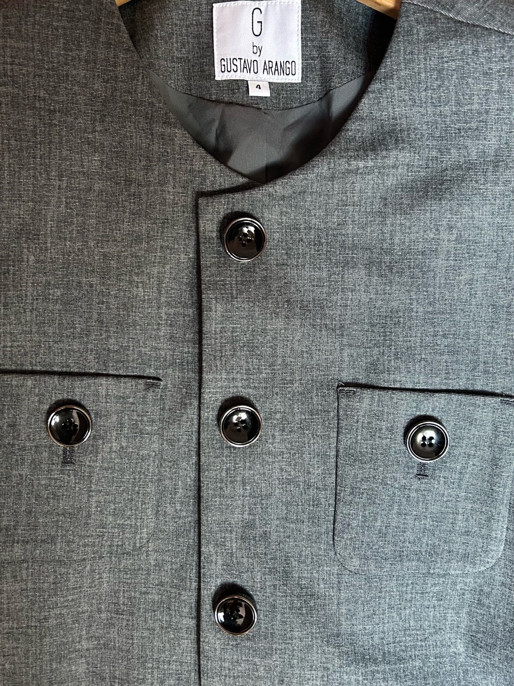 💜 Grey Women’s Long Blazer Coat - Picture 3 of 5